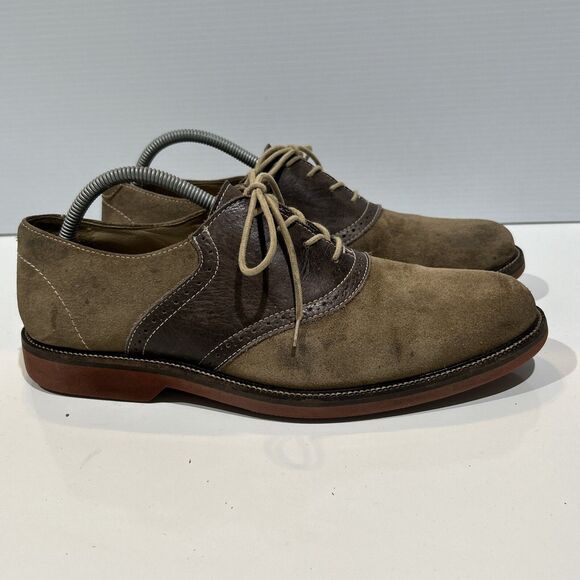 1901 Nordstrom Shoes Saddle Up Men 10.5 Leather Suede Oxford  M23109 Brown Tan main image 12